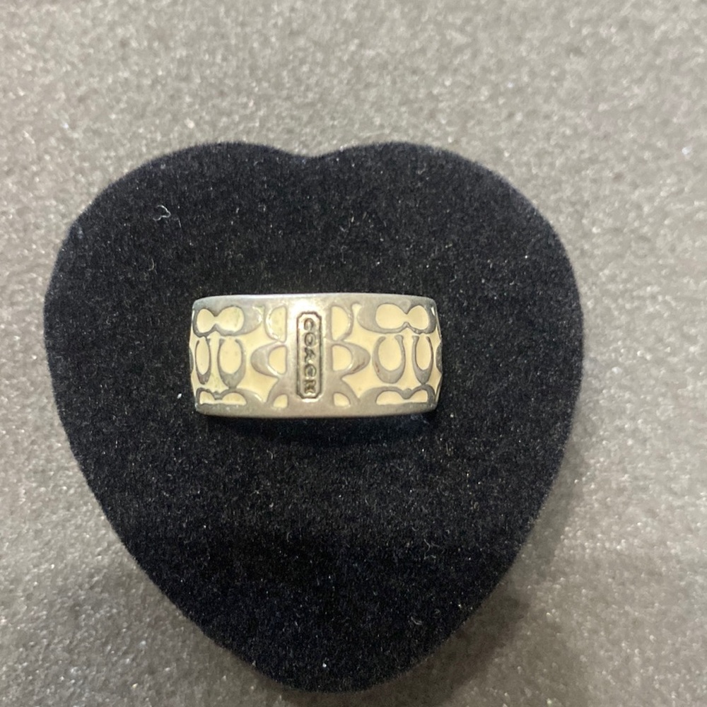 Coach cream and silver ring